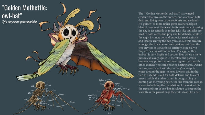 Museum sheet of the creature I made