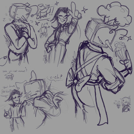 Tenna * Spamton Sketches- Deltarune Fanart