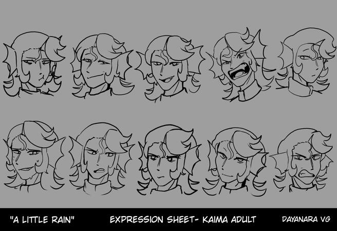 "A Little Rain"- Expression Sheet "Kaima Adult"