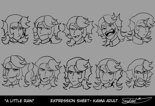 "A Little Rain"- Expression Sheet "Kaima Adult"