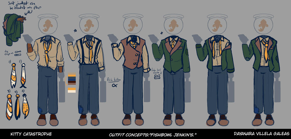 "Kitty Catastrophe"- Fish Bowl Jenkin's turnaround (rough concept)