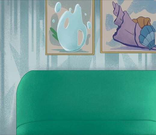 "Kitty Catastrophe"- couch BG