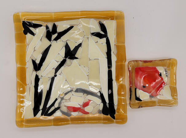 &quot;Bamboo Koi&quot;- Glass