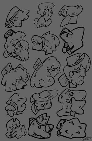 Character head designs- Silhouette studies
