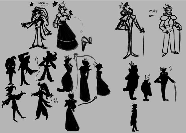 &quot;Jesters Rose&quot;: Character/Silhouette Concepts