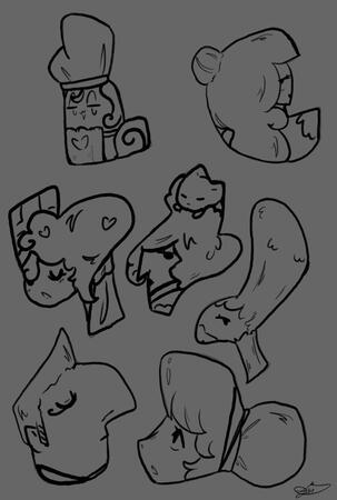 Character head designs- Silhouette studies