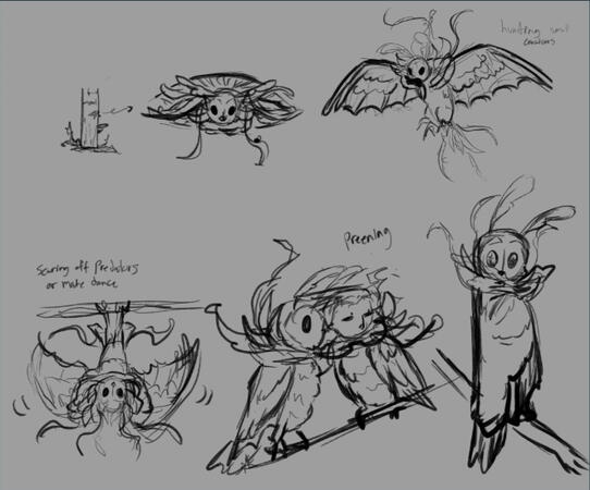Creature: "Mothettle" in action- Concept sketches